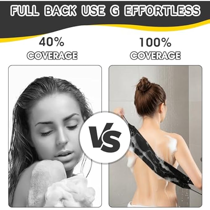 Sibba 3 Pcs Exfoliating Body Scrubber Bath Gloves Set Back Scrubber Shower Towel Double Sided Bath Gloves for Exfoliator, Back Washer for Body Scrub, Remove Dead Skin - Image 5